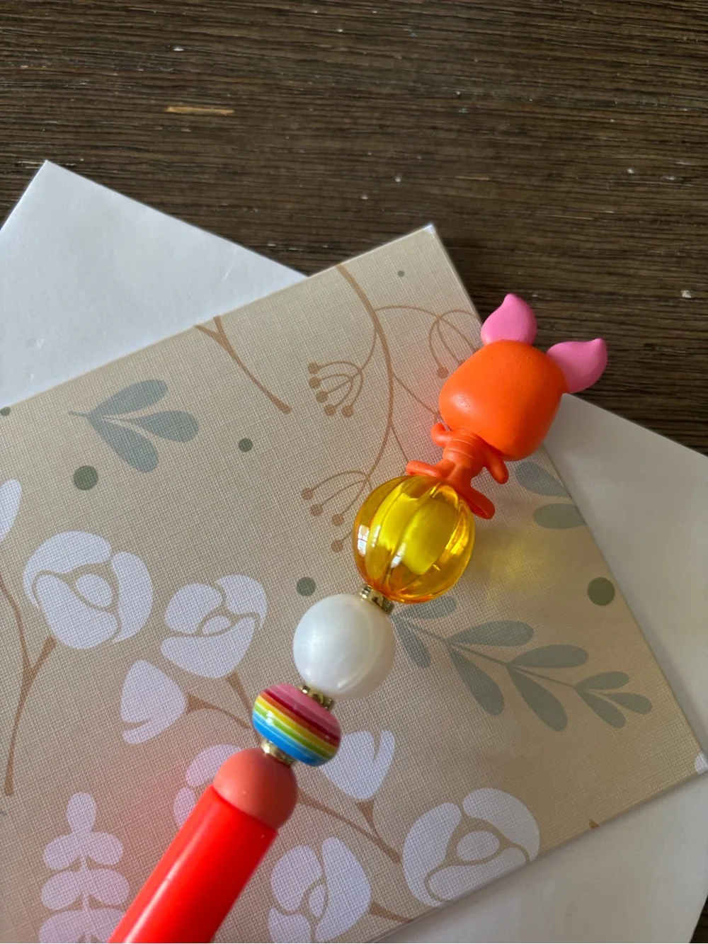 Disney Doorables: Winnie the Pooh: Piglet Halloween handmade beaded pen